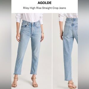 AGOLDE riley crop high rise straight 25